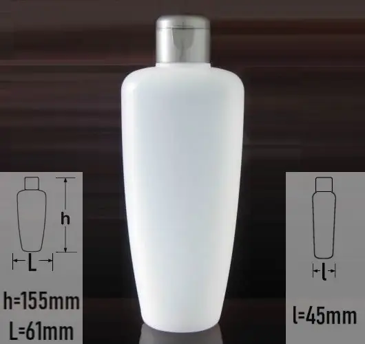 Sticla plastic 200ml culoare natur semitransparent cu capac flip-top gri