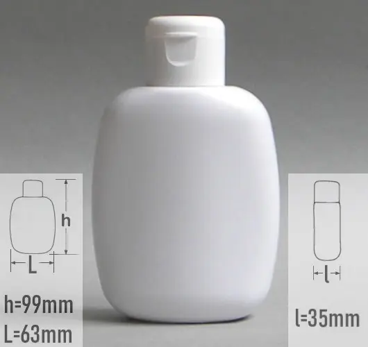 Sticla plastic 100ml culoare alb cu capac flip-top alb