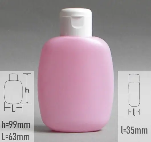 Sticla plastic 100ml culoare roz cu capac flip-top alb